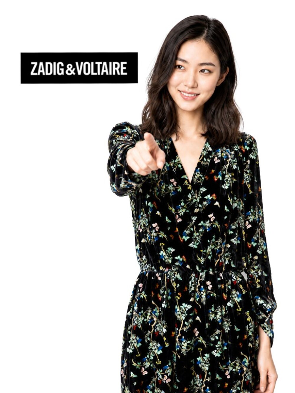 Reveal Velvet Blossom dress: noir